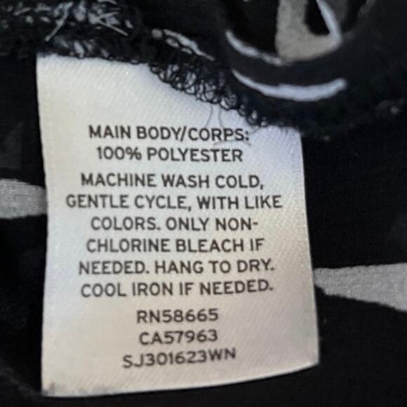 Sejour Black White Chiffon Long Sleeve Sheer Collar Button Down Shirt Top 20W - Picture 5 of 5